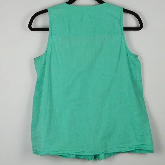 J. Crew Factory Mint Green Button Down Tank Top - Picture 3 of 7